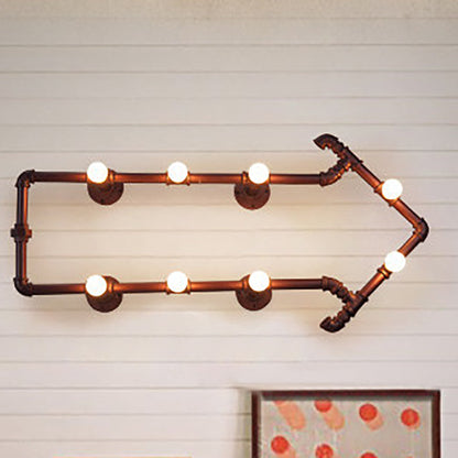 Arrowhead Iron Tube Acrylic 8-Light Wall Sconce Lamp