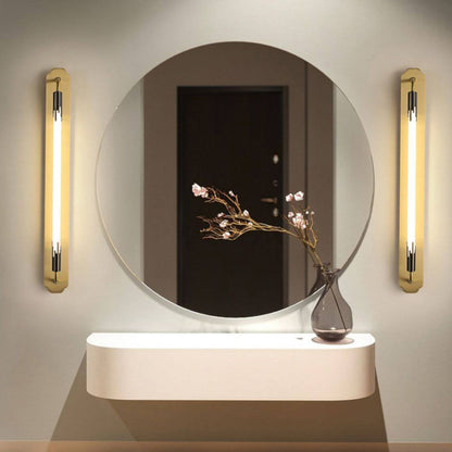 Minimalist All Copper Straight Strip LED Wall Sconce Lamp