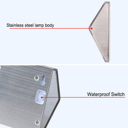 Solar Stainless Steel 3 LED Outdoor Garden Step Light