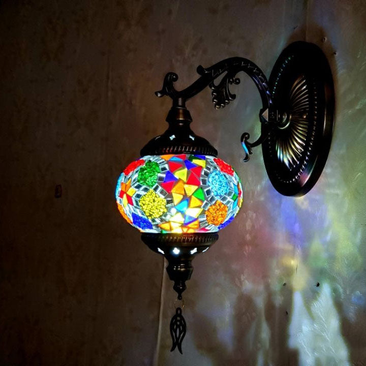 European Exotic Cracked Glass 1-Light Wall Sconce Lamp