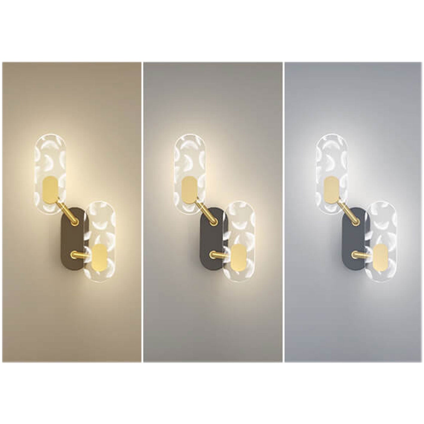 Creative Acrylic Ring Black Gold LED Wall Sconce Lamp
