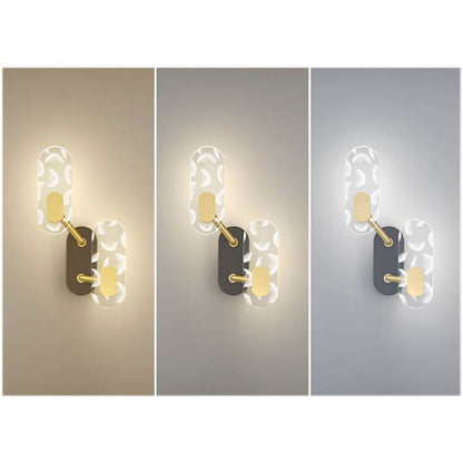 Creative Acrylic Ring Black Gold LED Wall Sconce Lamp
