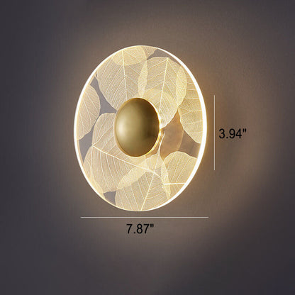 Light Pattern Round Iron Acrylic LED Wall Sconce Lamp