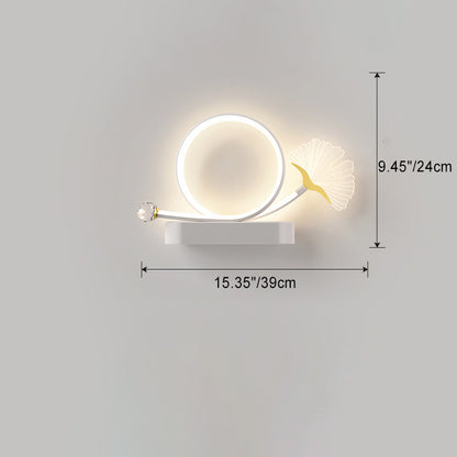 Ginkgo Leaf Iron Aluminium Acrylic LED Wall Sconce Lamp
