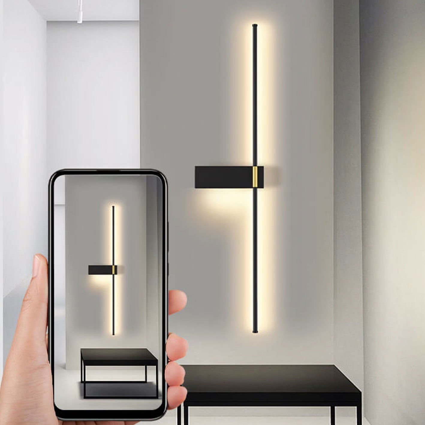 Minimalist Long Line Iron Acrylic LED Wall Sconce Lamp