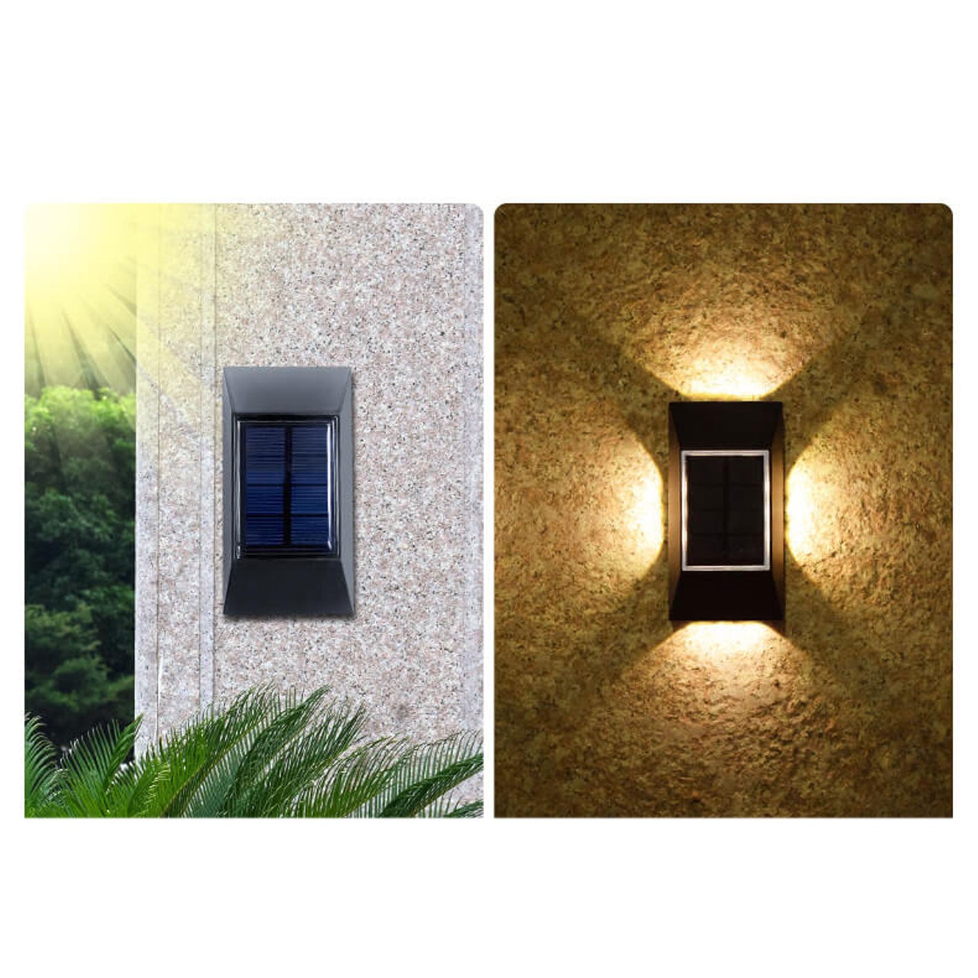 Solar Around Lighting Garden Outdoor Light Wall Sconce Lamp
