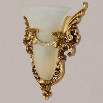 European Flared Carving Resin 1-Light Wall Sconce Lamp