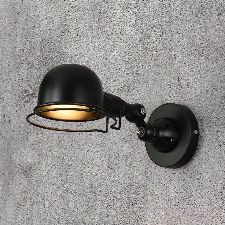 Iron Dome Shade Rotatable 1-Light Wall Sconce Lamp