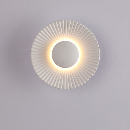 Round Shell Textures Aluminum 1-Light LED Wall Sconce Lamp