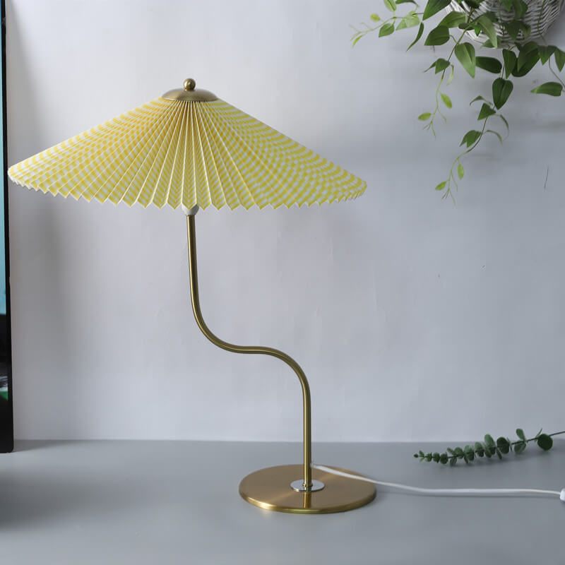 Retro Pleated Umbrella Decorative 1-Light Table Lamp