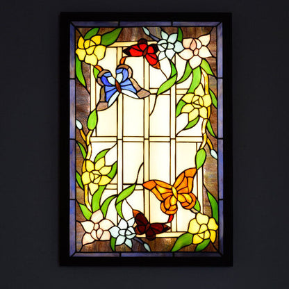 Tiffany Glass Rectangular LED Decorative Mural Wall Light
