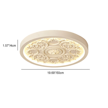 Modern Minimalist Carved Iron Resin LED Flush Mount Light