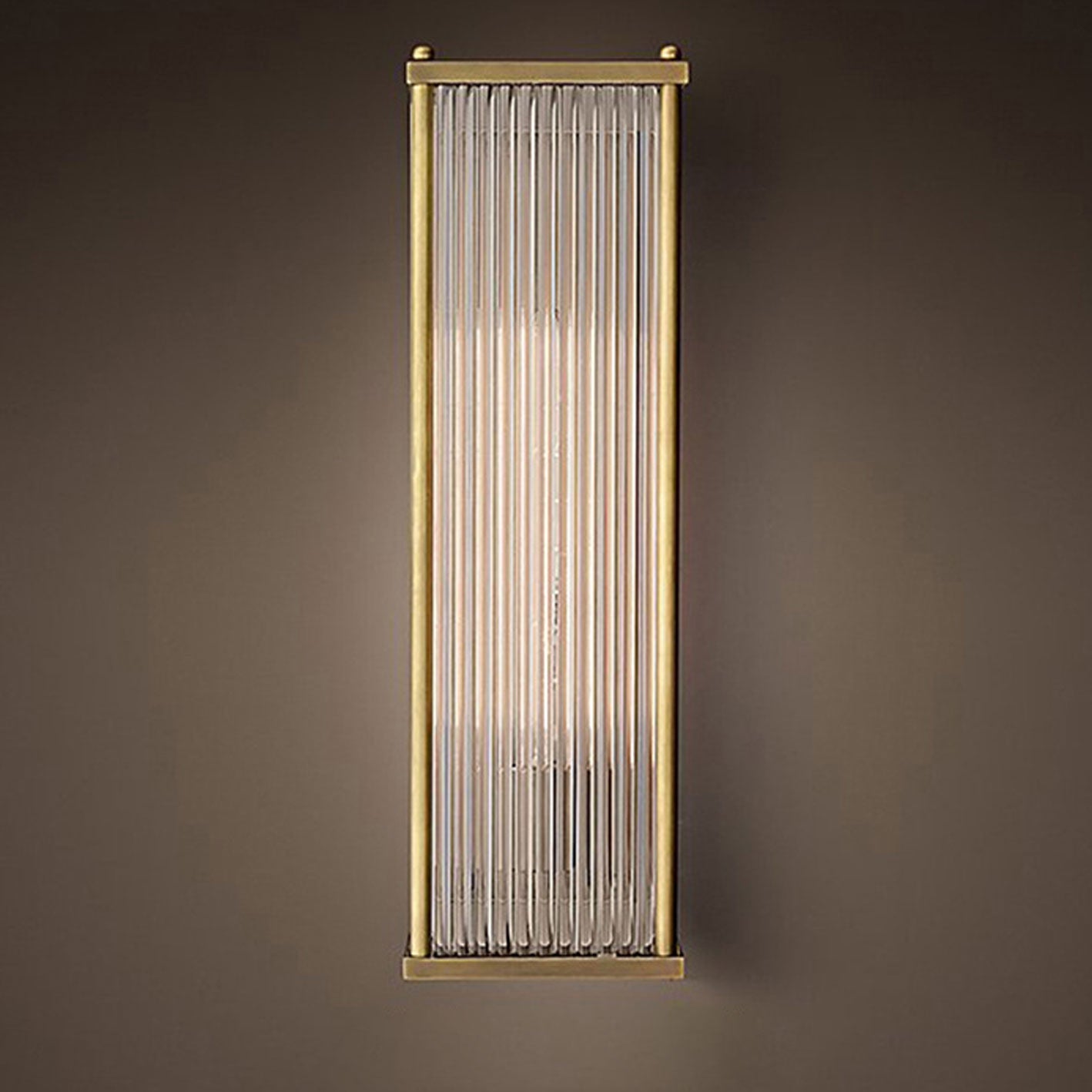 Light Rectangular Hardware Glass 1-Light Wall Sconce Lamp