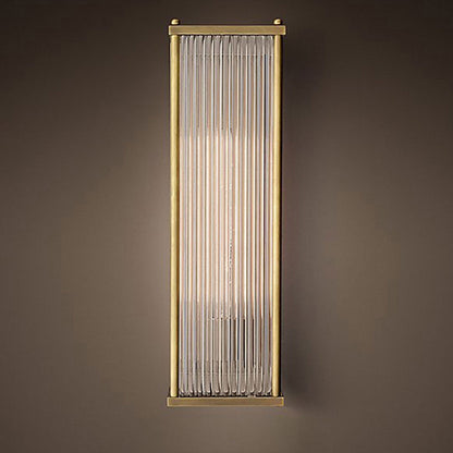Light Rectangular Hardware Glass 1-Light Wall Sconce Lamp