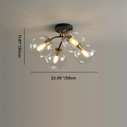 Modern Glass Iron Ceiling Light