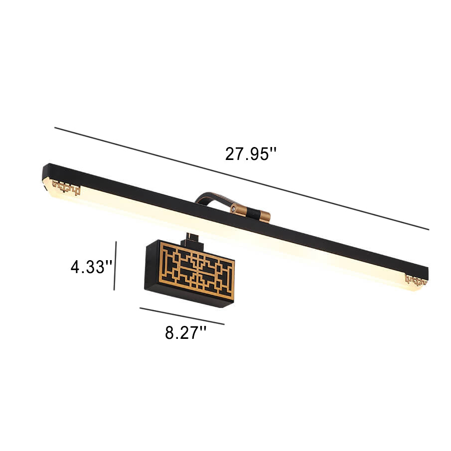 Chinese Iron Bar Rotating LED Mirror Front Wall Sconce Lamp