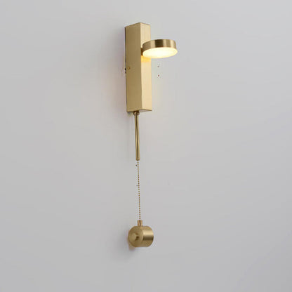 Luxury Square Brass Suspension Chain LED Wall Sconce Lamp