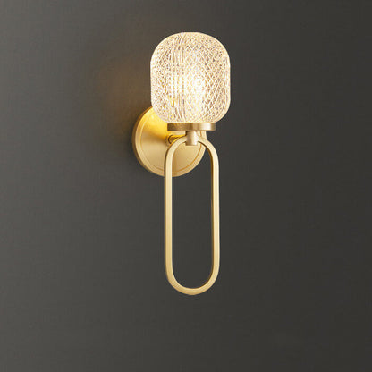 Luxury Crystal Brass Hanging Ring 1-Light Wall Sconce Lamp