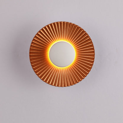 Round Shell Textures Aluminum 1-Light LED Wall Sconce Lamp