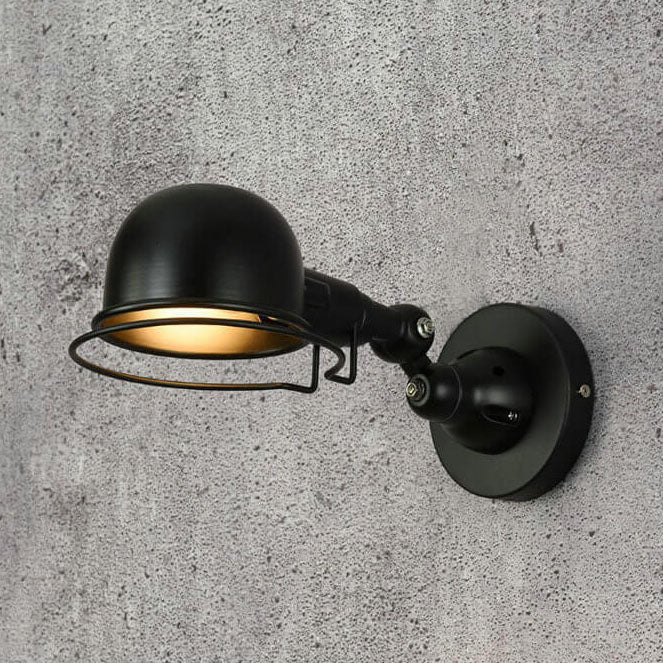Iron Dome Shade Rotatable 1-Light Wall Sconce Lamp