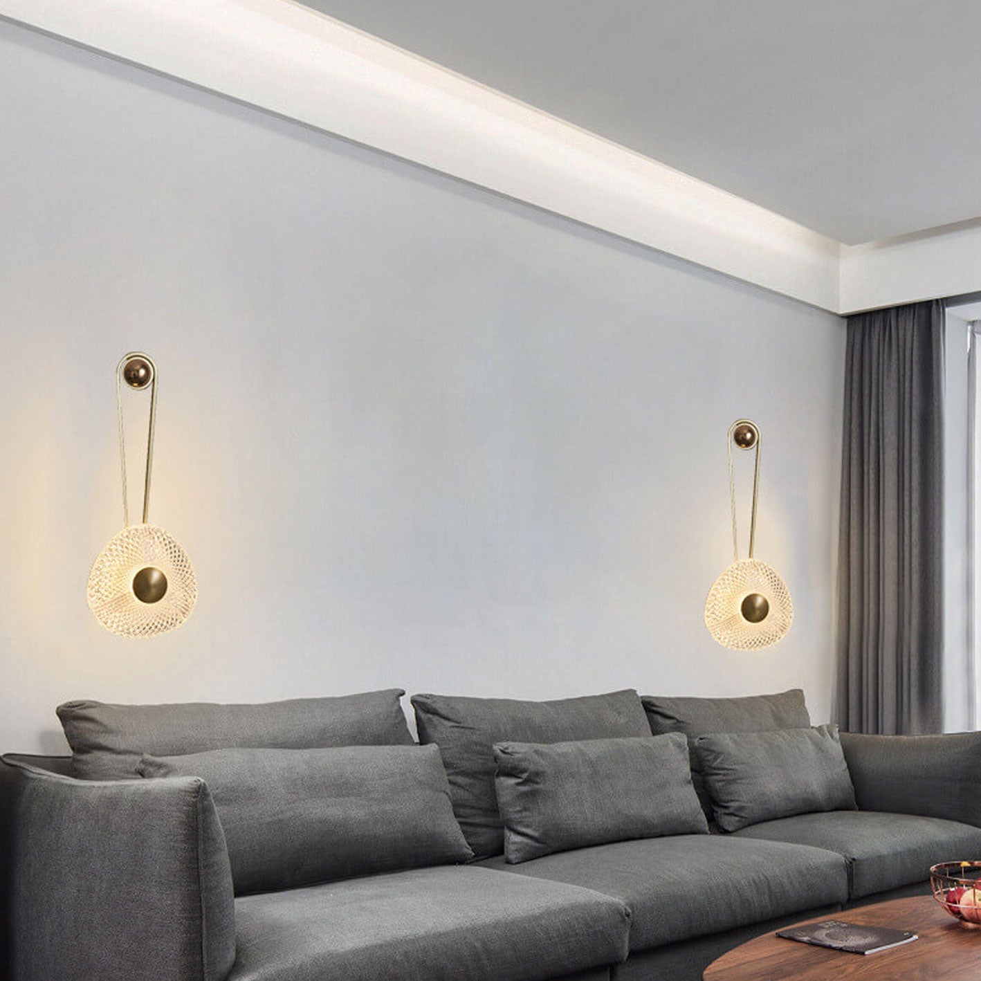Light Wrought Iron Aluminum Round LED Wall Sconce Lamp