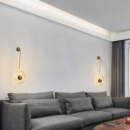 Light Wrought Iron Aluminum Round LED Wall Sconce Lamp