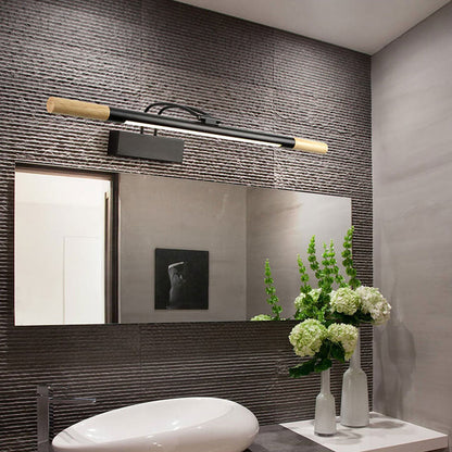 Solid Curved Arm Long Vanity Light LED Wall Sconce Lamp
