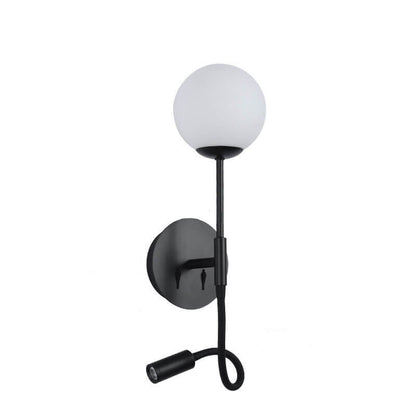 Round Glass Ball Silicone Hose 1-Light Wall Sconce Lamp