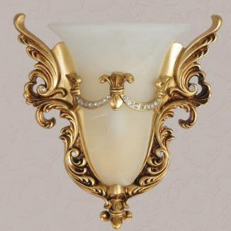 European Flared Carving Resin 1-Light Wall Sconce Lamp