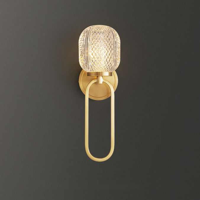 Luxury Crystal Brass Hanging Ring 1-Light Wall Sconce Lamp