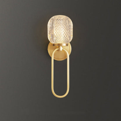Luxury Crystal Brass Hanging Ring 1-Light Wall Sconce Lamp