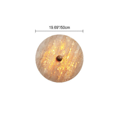 Creative Round Yellow Travertine LED Wall Sconce Lamp