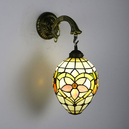 Tiffany Globe Stained Glass 1-Light Wall Sconce Lamp