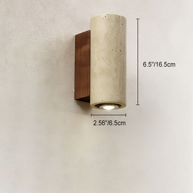 Japanese Rubber Wood 1-Light Spotlight Wall Sconce Lamp