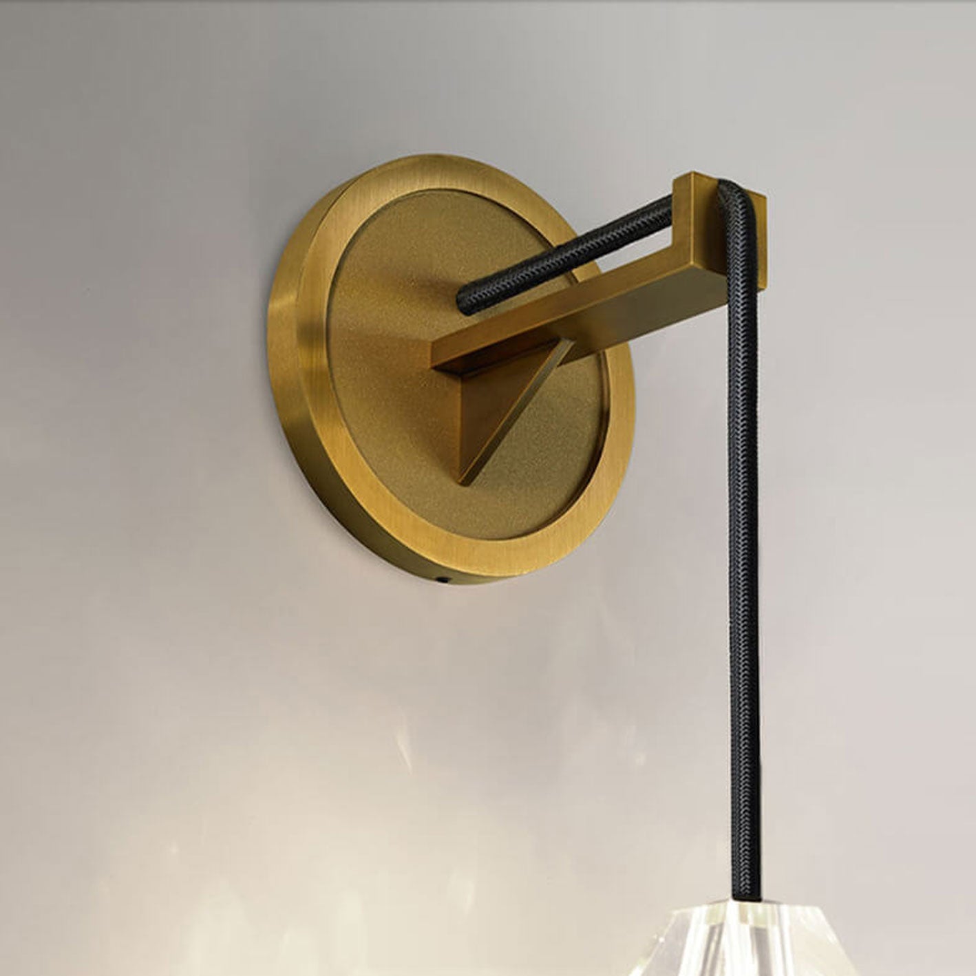 Luxury Crystal Column Copper 1- Light Wall Sconce Lamp