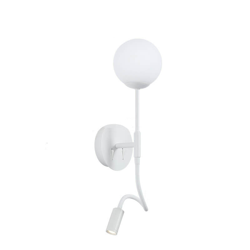 Round Glass Ball Silicone Hose 1-Light Wall Sconce Lamp