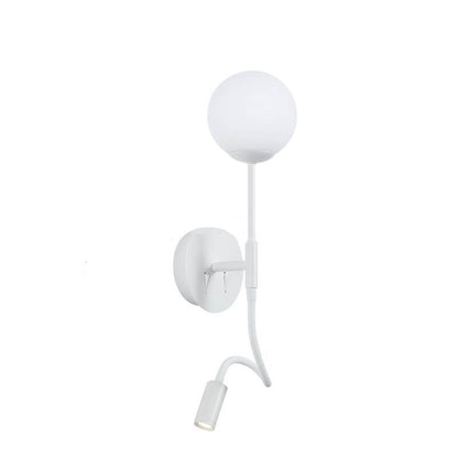 Round Glass Ball Silicone Hose 1-Light Wall Sconce Lamp