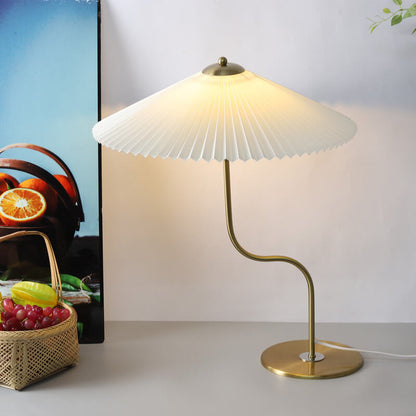 Retro Pleated Umbrella Decorative 1-Light Table Lamp
