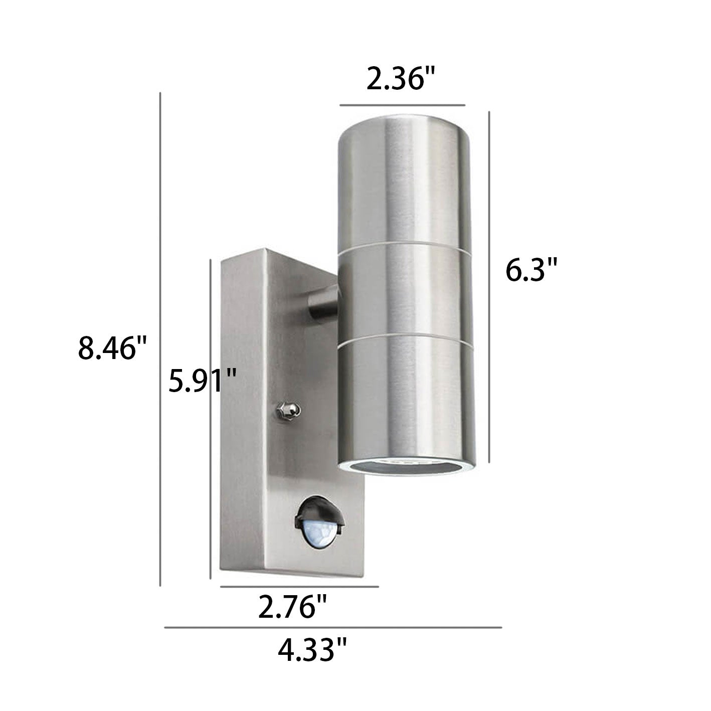 Chrome 1-Light Outdoor Waterproof Wall Sconce Lamp