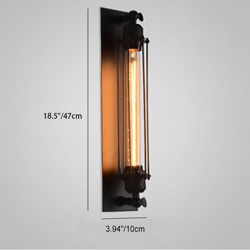 Rectangular Cylinder Iron 1-Light Wall Sconce Lamp