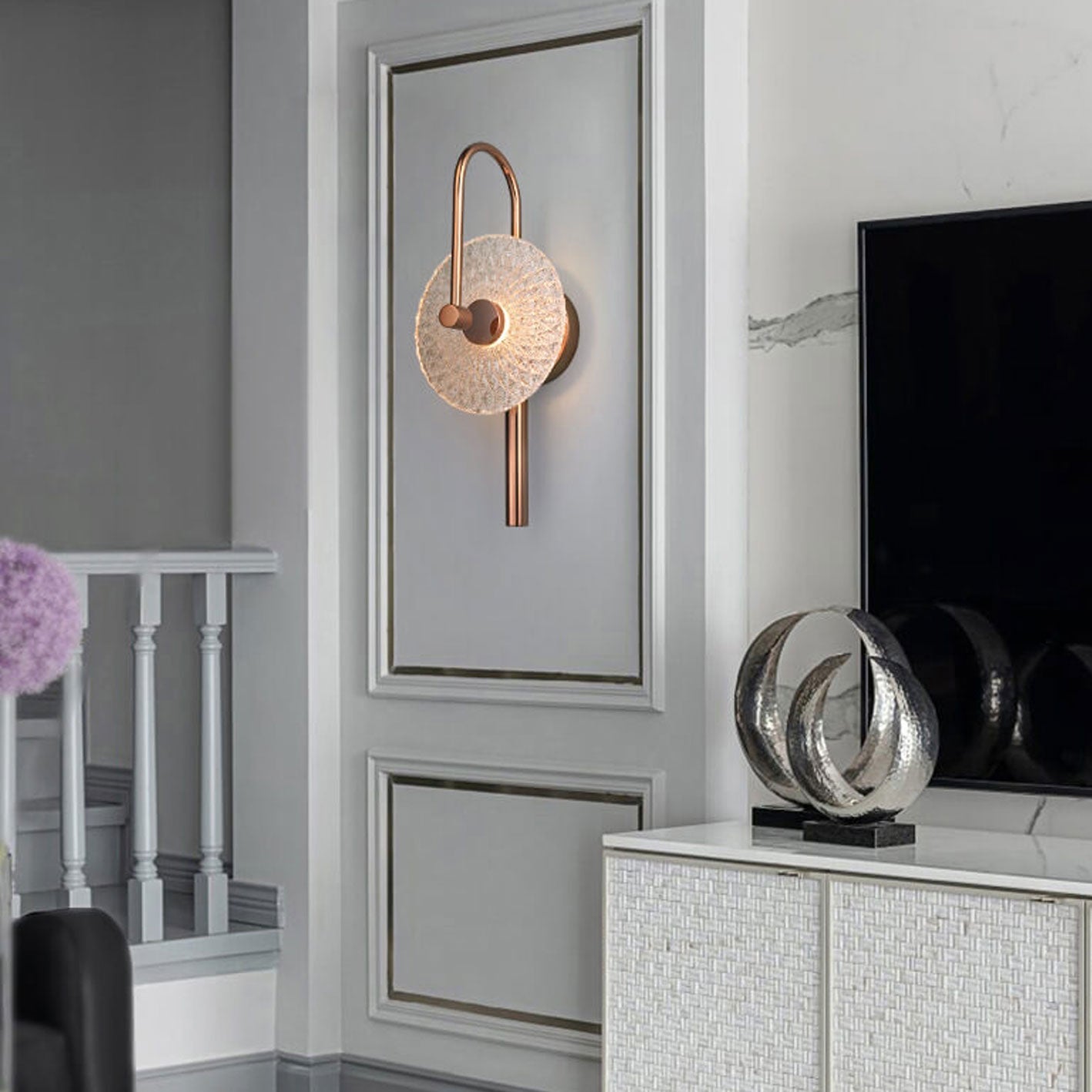 Modern Light Luxury Handmade Glass 1-Light Wall Sconce Lamp