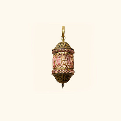 Southeast Style Hollow Iron Pink 1-Light Wall Sconce Lamp