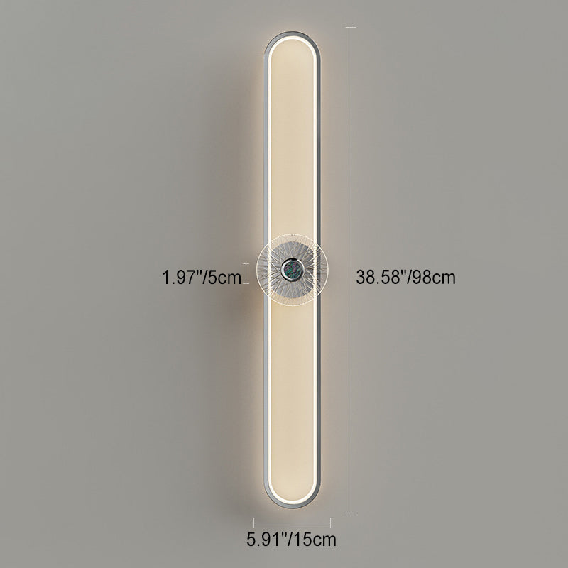 Minimalist Long Oval Hardware Aluminum LED Wall Sconce Lamp