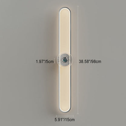 Minimalist Long Oval Hardware Aluminum LED Wall Sconce Lamp