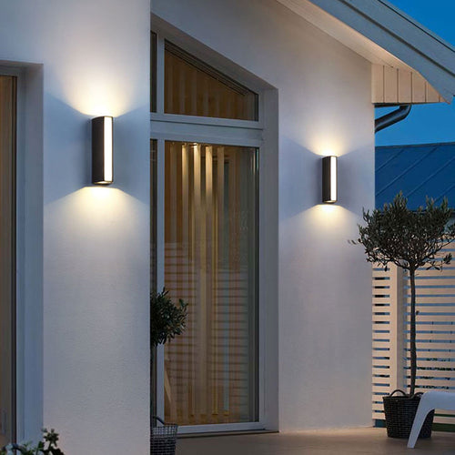 Rectangular and Down Luminous LED Outdoor Wall Sconce Lamp