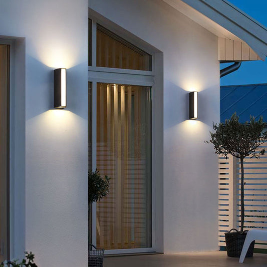 Rectangular and Down Luminous LED Outdoor Wall Sconce Lamp