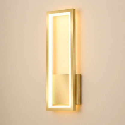 Light Rectangular Hollow Ring Design LED Wall Sconce Lamp