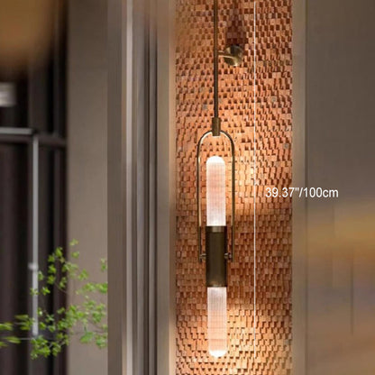 Scandinavian Glass Aluminum 2-Light Wall Sconce Lamp