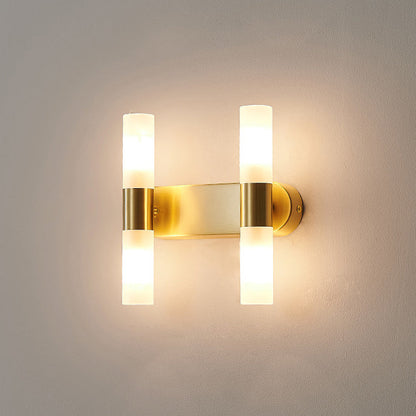 Column Acrylic Brass 1/2/4 Light LED Wall Sconce Lamp