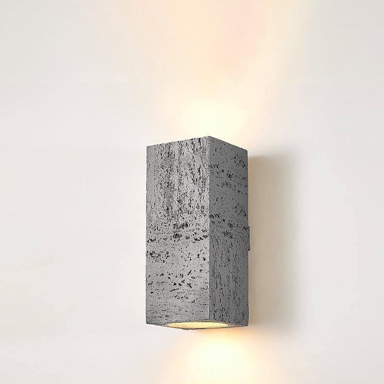 Wabi-sabi Square Column Hand Sculpted LED Wall Sconce Lamp